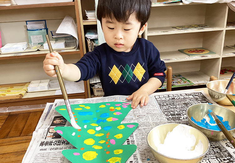 クリスマスツリー作り