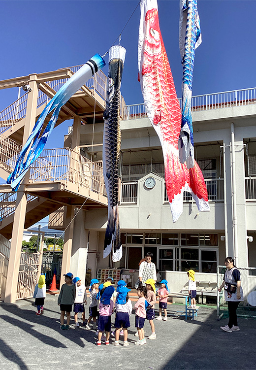 こいのぼり上がった